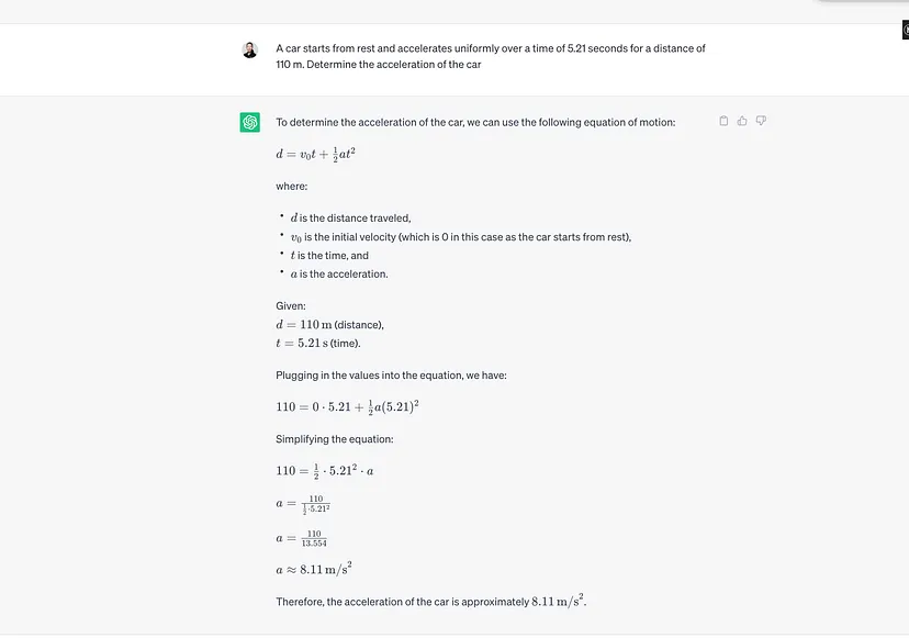 ตัวอย่างการใช้AI ช่วยทำการบ้านแก้โจทย์  Physic ด้วย ChatGPT