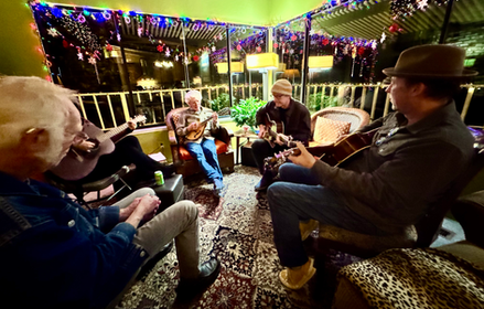 Nothing better than an after gig jam - Chuck, Romo, Mcnevin and Doug