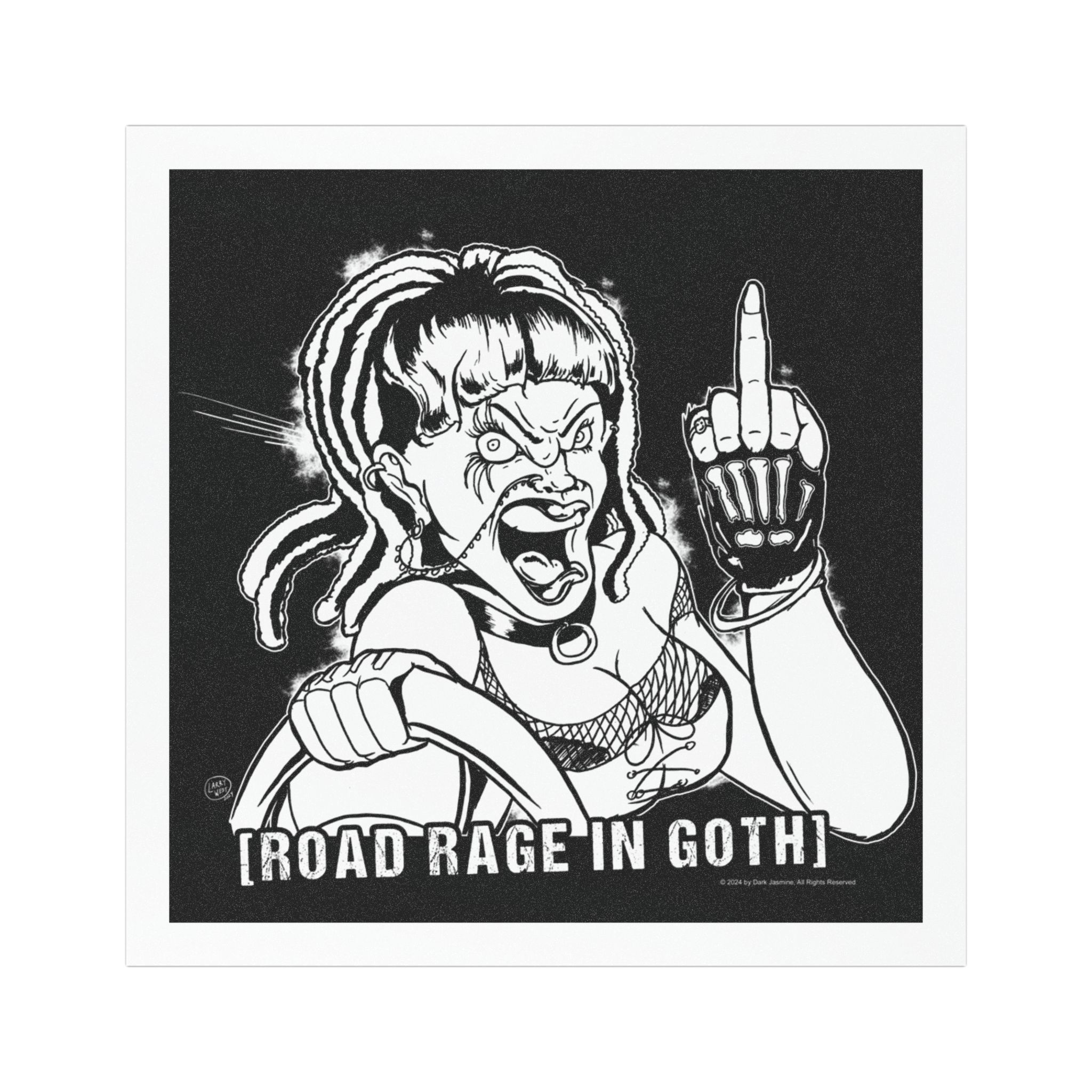 Gothic Road Rage Car Magnet | Fierce Road Humor for Goth Enthusiasts