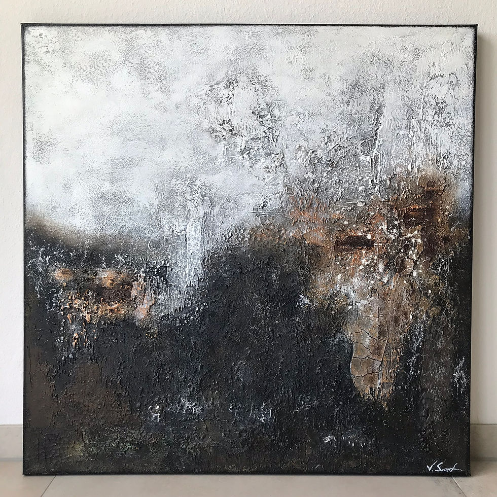 Miniaturbild: Gemälde Mix Media "THE ROCK I" 90x90cm Abstrakt