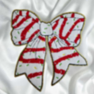 Christmas Cakes Bow Chenille Iron-on Patch
