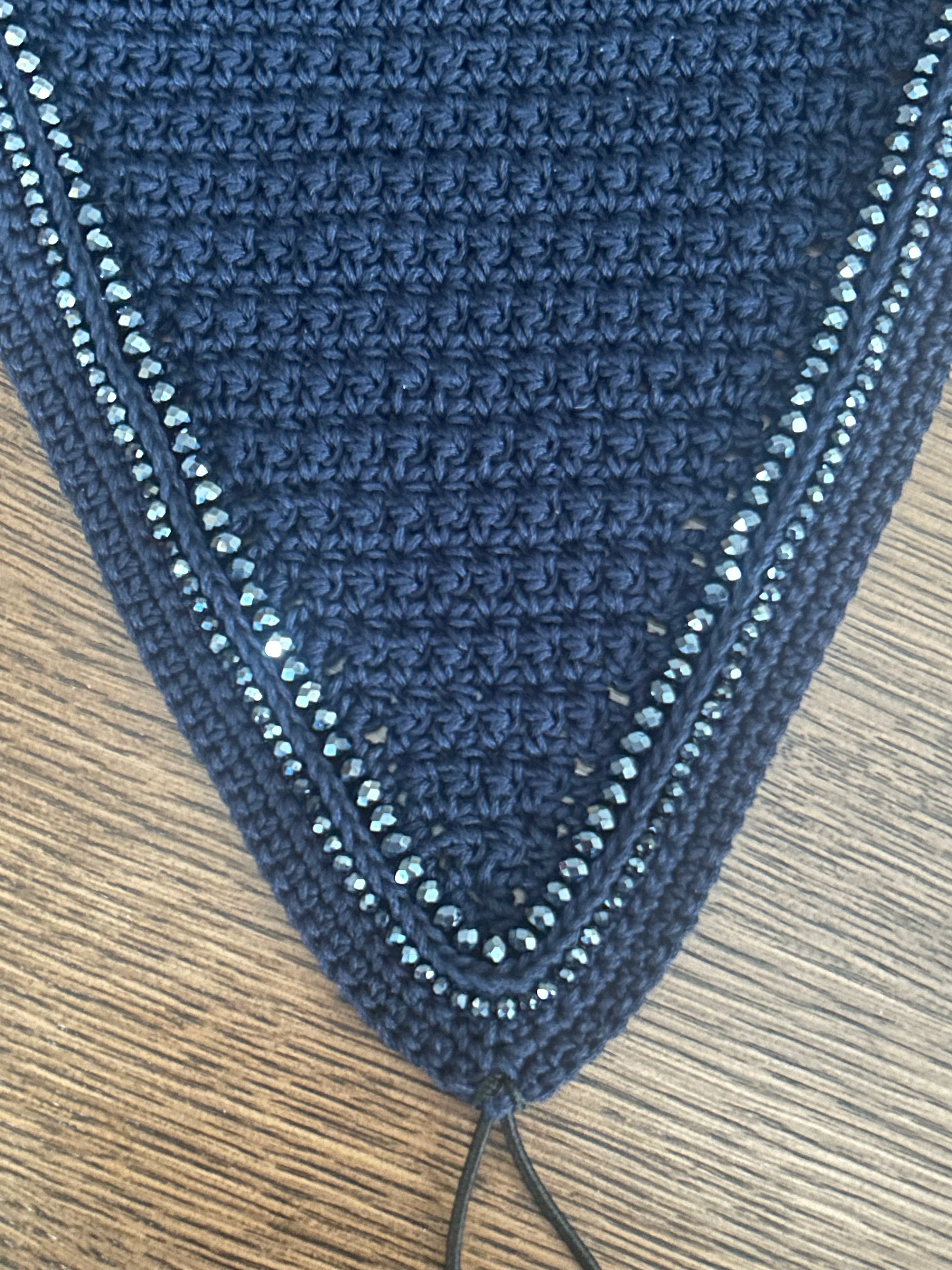 Horse Tie Down - Midnight Navy & Navy Beads