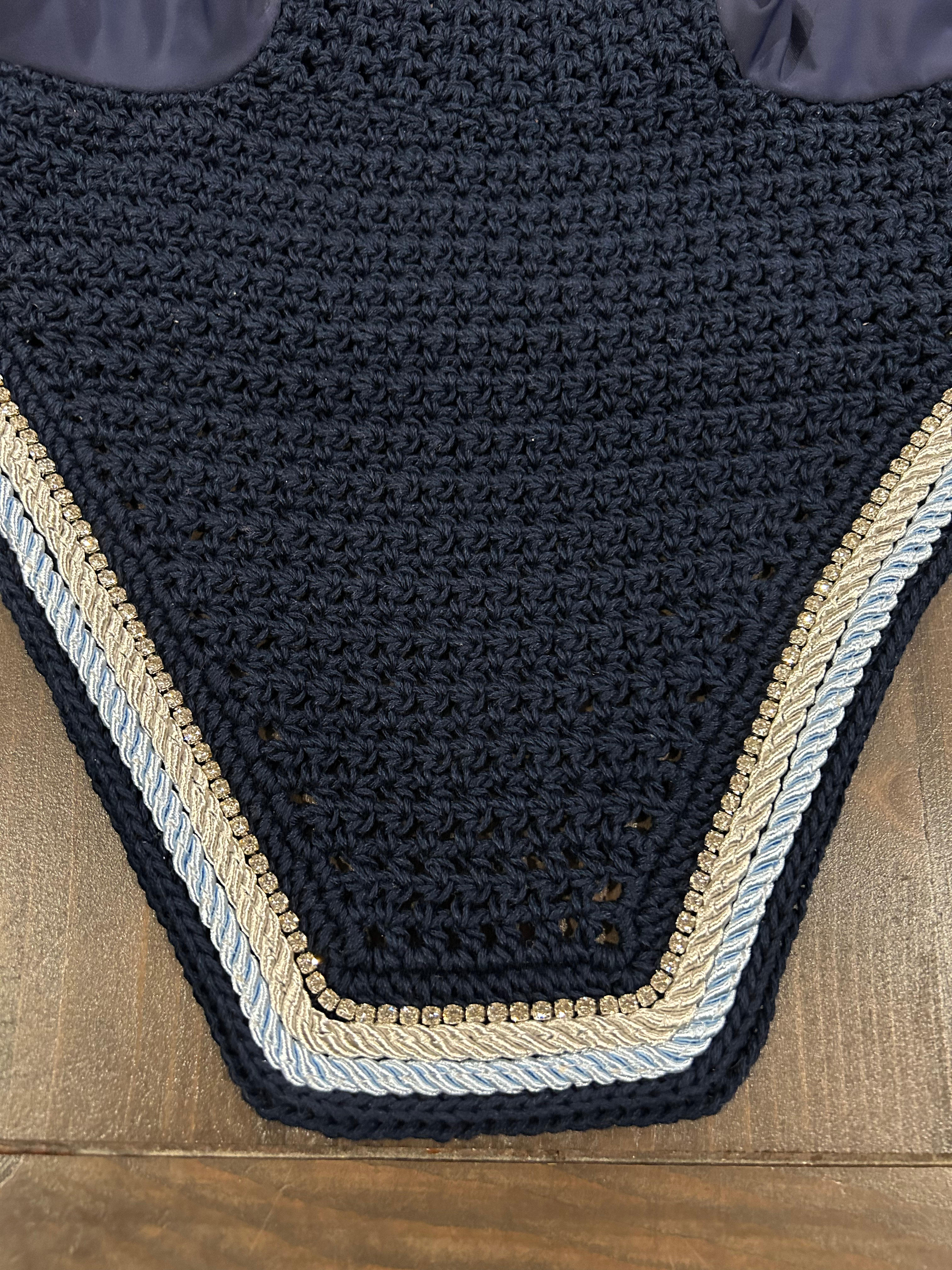 Horse Square - Midnight Navy, Silver, Baby Blue