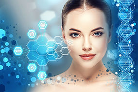 Beautiful woman info-graphic portrait wi