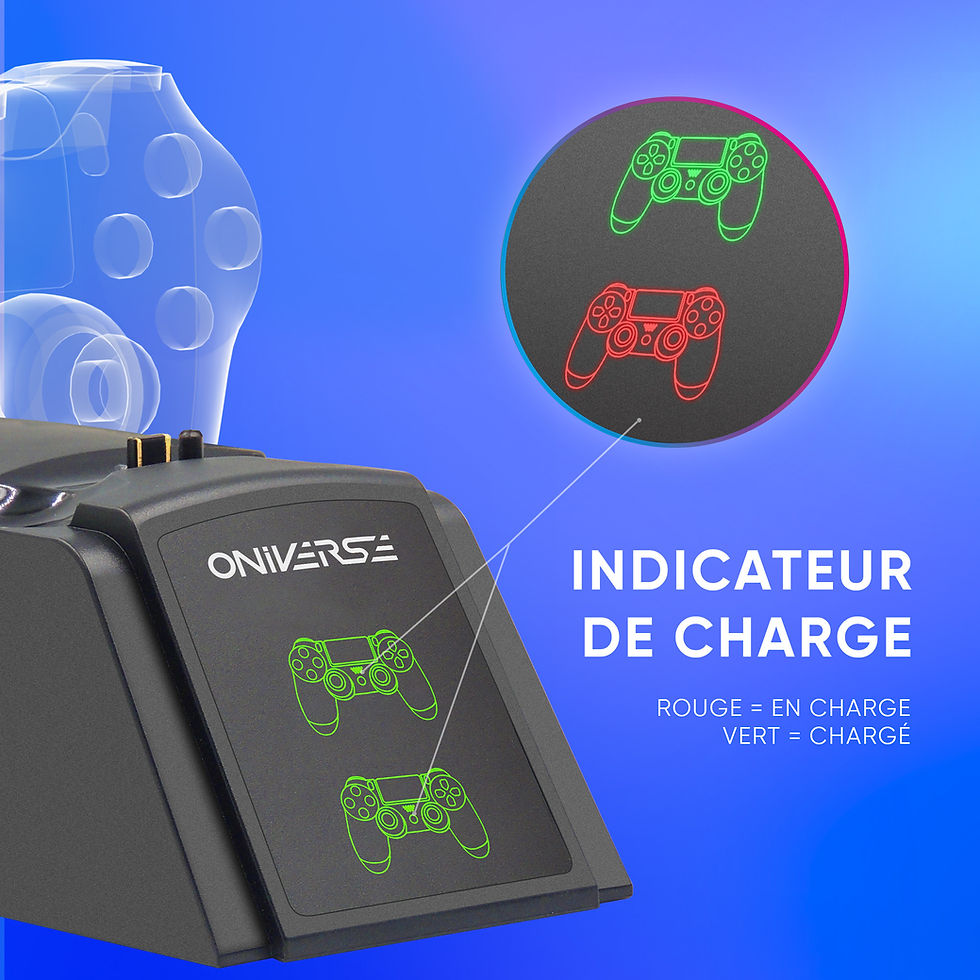 Miniatura: Oniverse - Station de charge Dual Station compatible PS4- Indicateur de charge