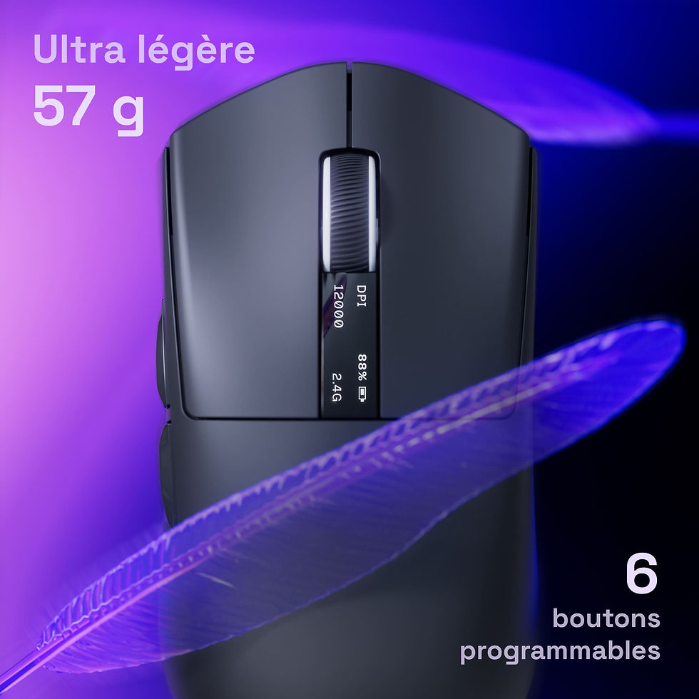 Thumbnail: Oniverse - Souris Vanguard sans fil noire - Légère
