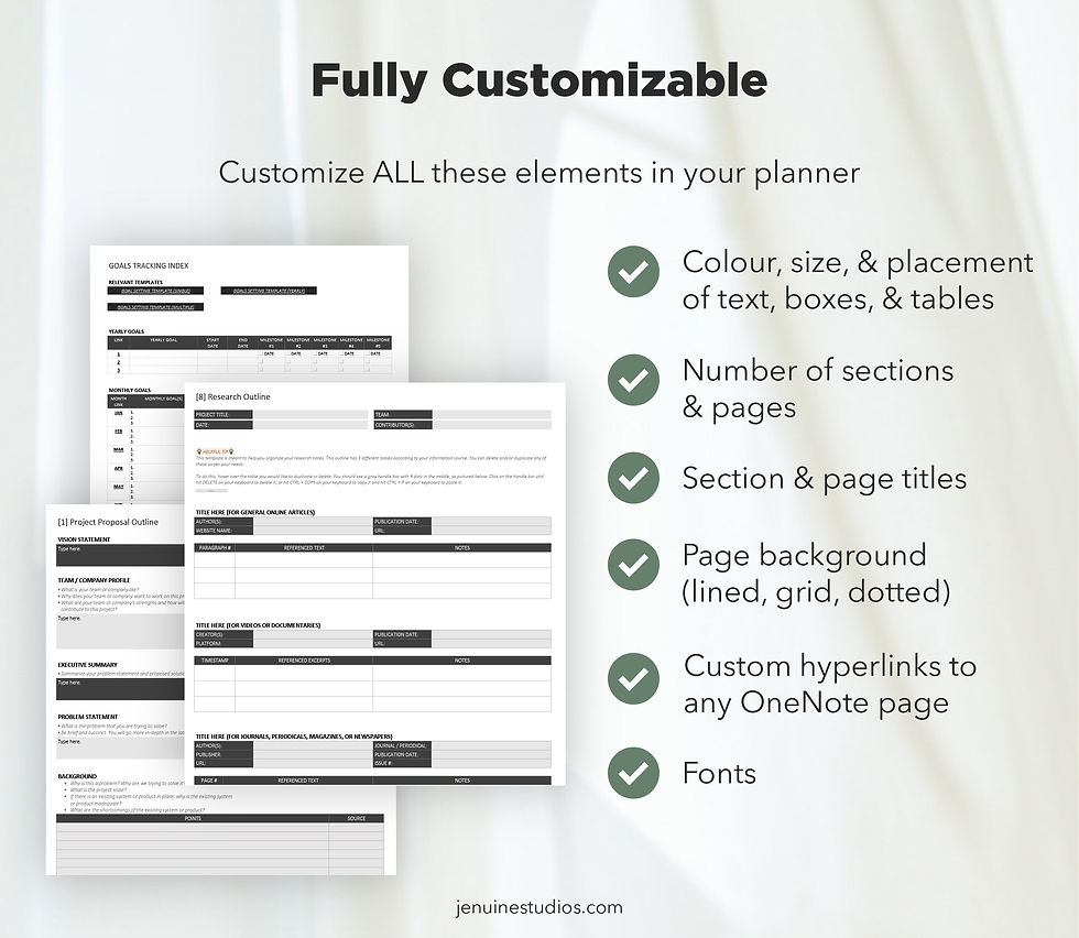 Thumbnail: PARA Work OneNote Planner 2026