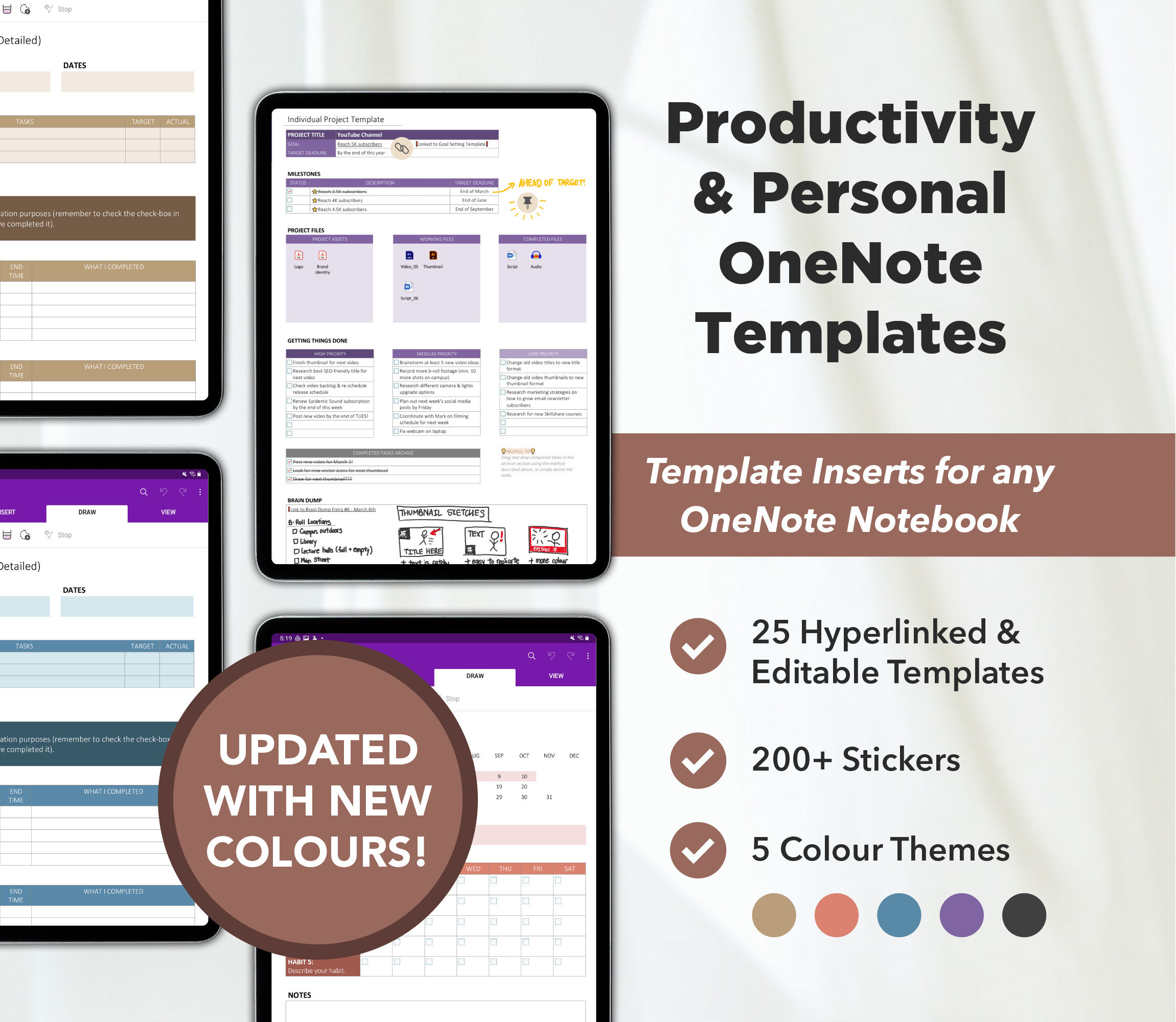 Productivity & Personal OneNote Templates