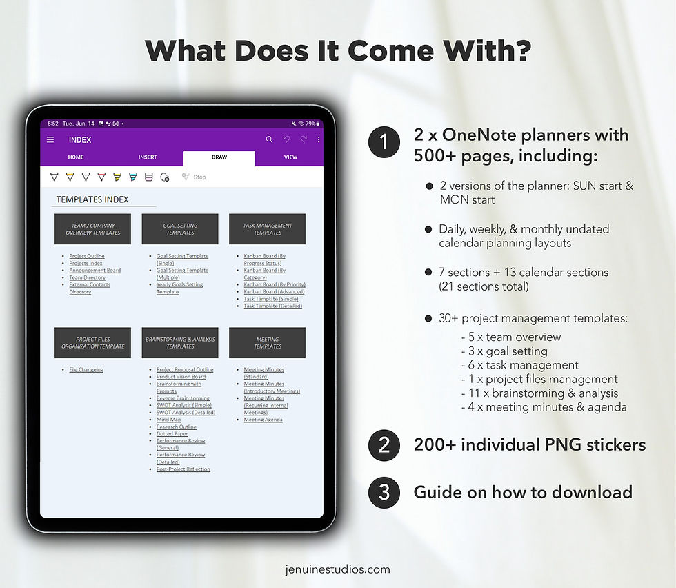 Thumbnail: Project Management OneNote Planner (Undated)