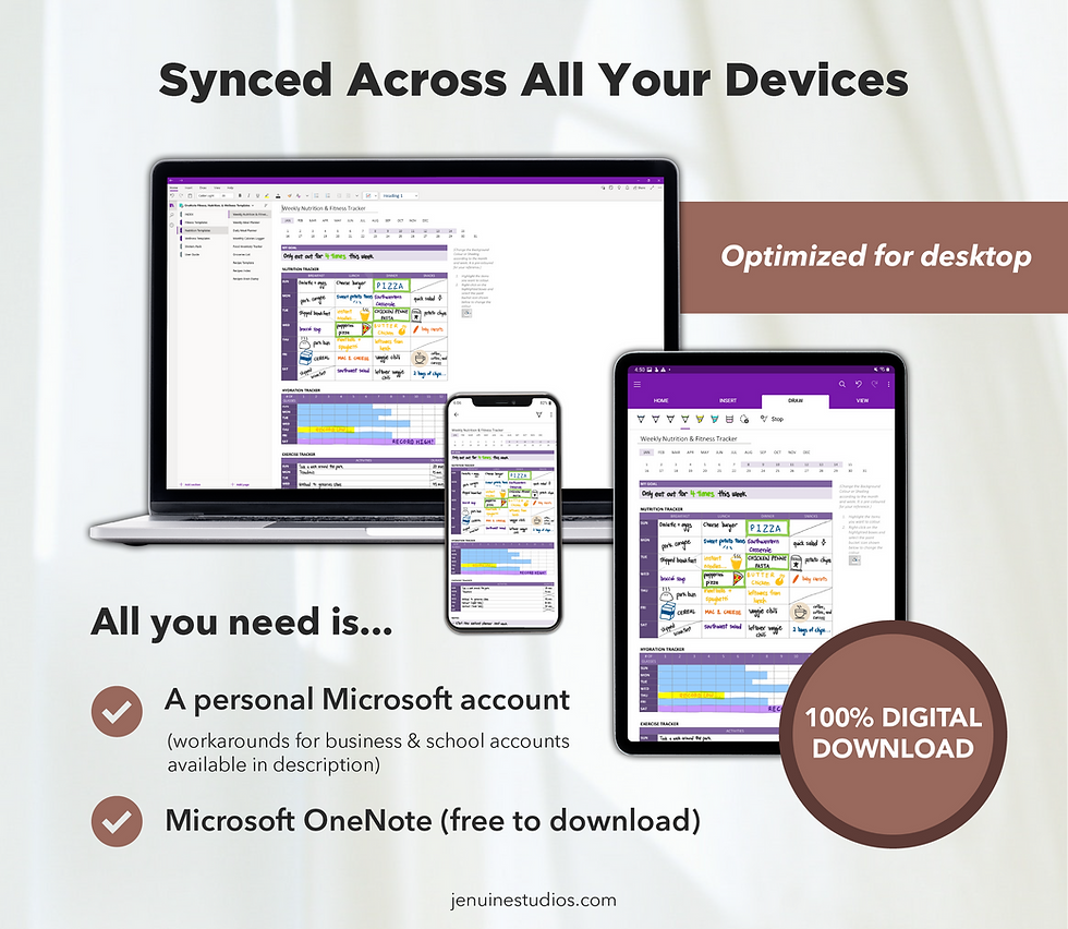 Thumbnail: Fitness & Nutrition OneNote Templates