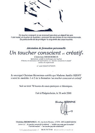 Massage toucher conscient et créatif Amé