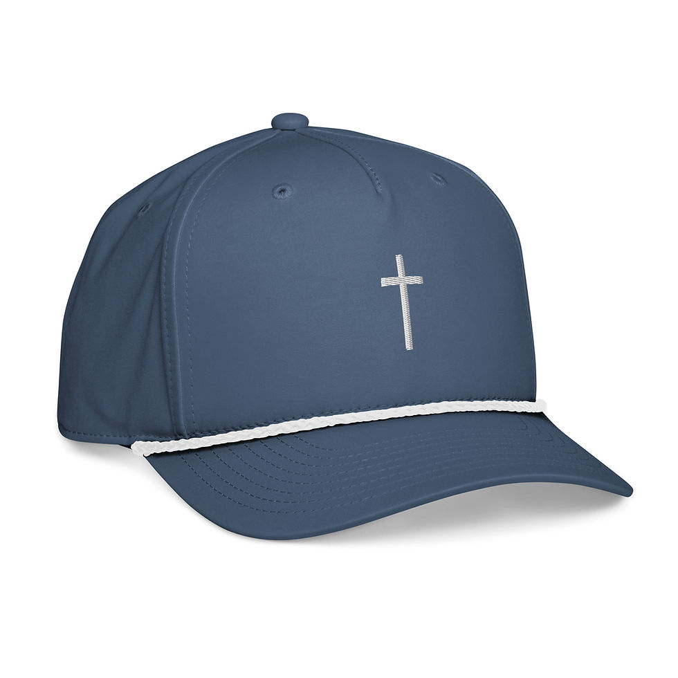 Thumbnail: Latin Cross Embroidered Rope Hat