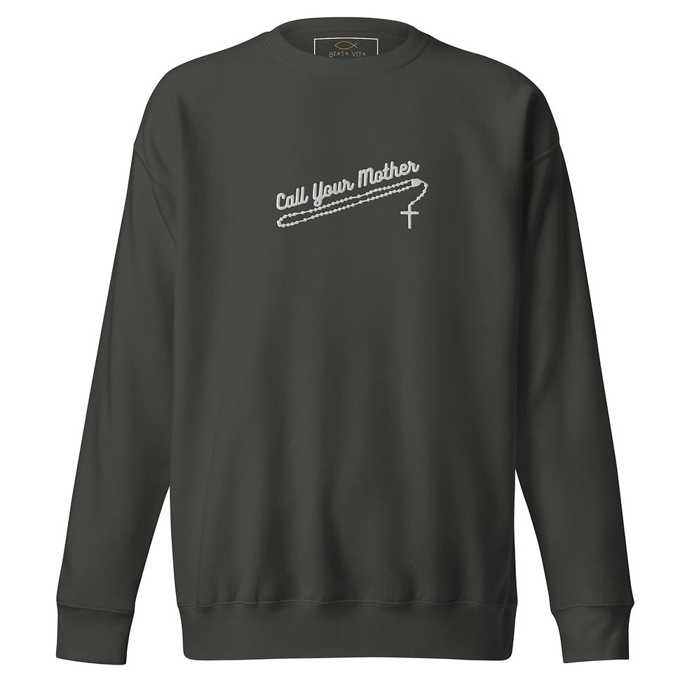 Thumbnail: Call Your Mother Rosary Embroidered Sweatshirt