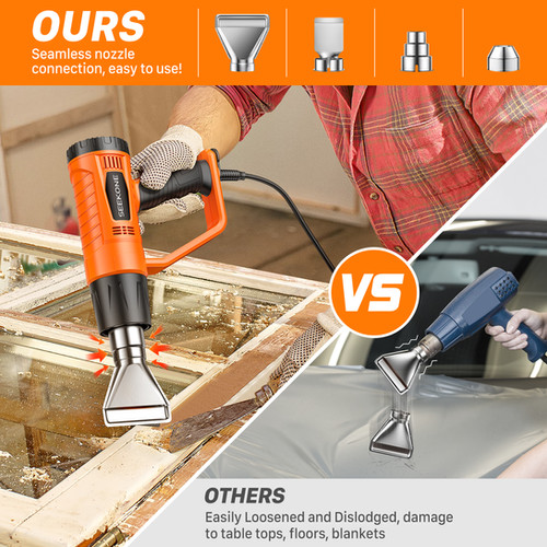 Pistola Aria Calda Seekone SEEKONE Pistola Aria Calda 2000W - Temperatura Regolabile 50-600°C, 8 Accessori, Per Rimuovere Vernice Pistola Per Rimuovere Vernice