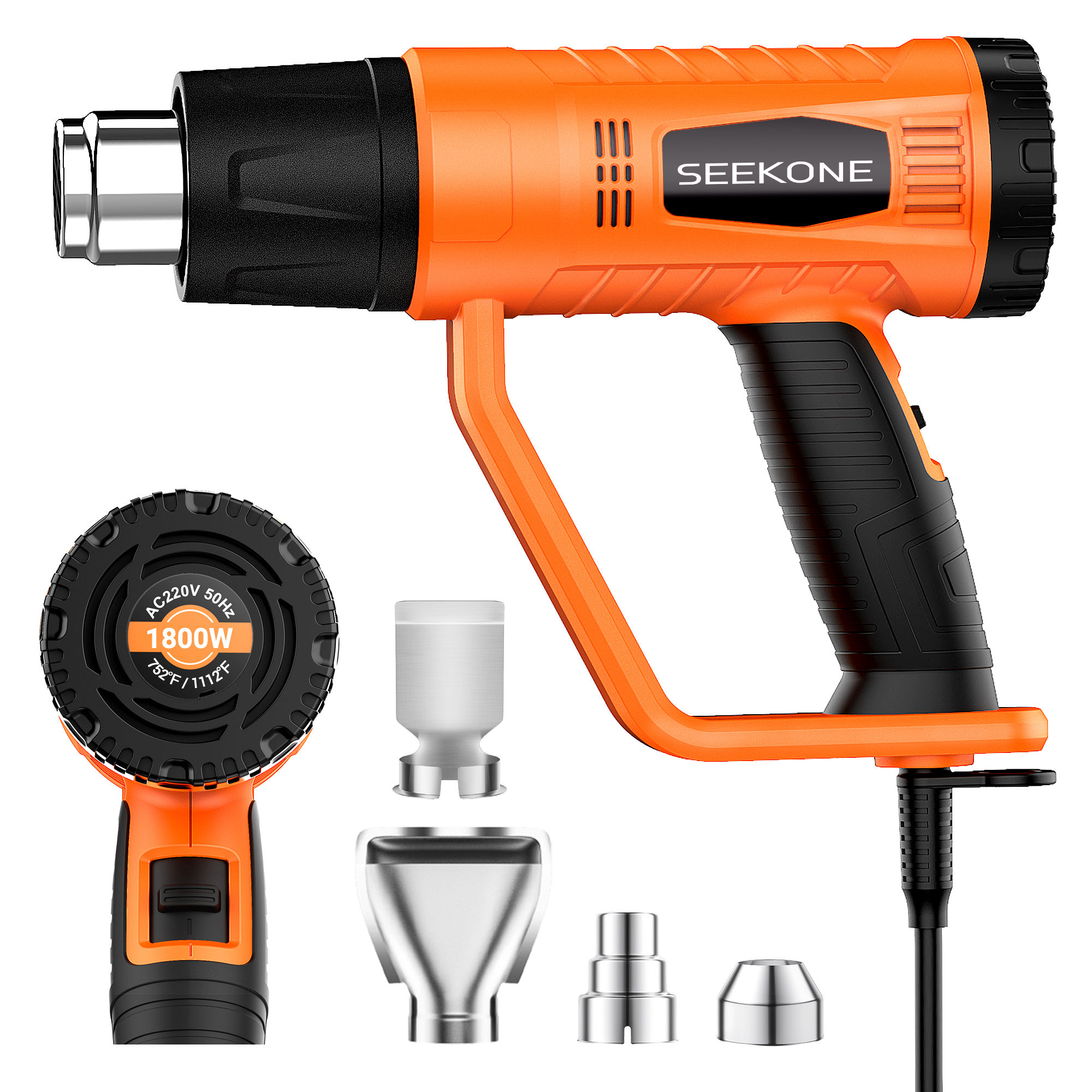 SEEKONE Heat Gun 1800/2000W Hot Air Gun Kit with Dual-Temperature Settings HG886
