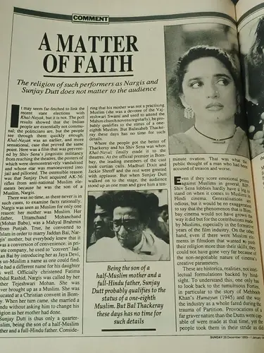 Thumbnail: INDIA MAGAZINE ENGLISH: SUNDAY DEC 1993 IN PICTURES, MULAYAM SINGH, FILMS-RELIGI