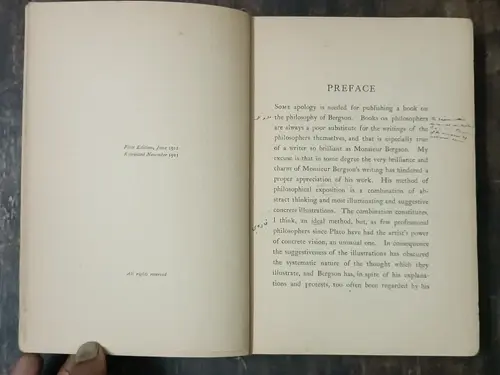 Thumbnail: THE PHILOSOPHY OF BERGSON BY A.D. LINDSAY NOV 1911 HB ENGLISH