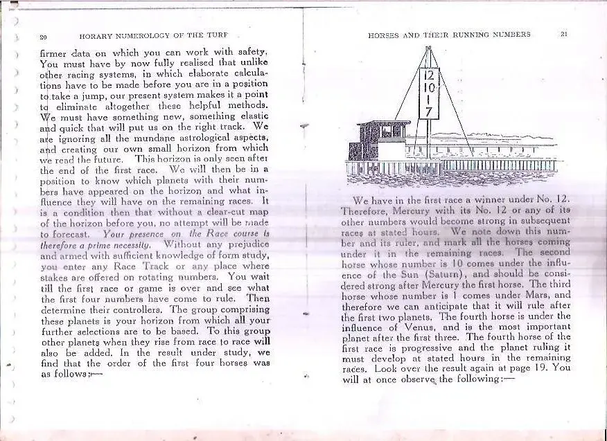 Thumbnail: HORSE RACING - HORARY NUMEROLOGY OF THE TURF - BY RASAJO - [ PHOTO COPY ]