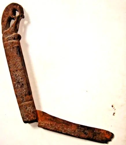 Thumbnail: INDIA RARE OLD IRON KNIFE WITH BIRD PAIR ON HANDLE
