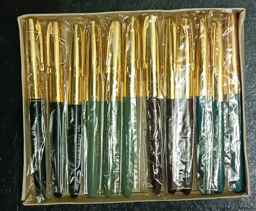 Thumbnail: INDIA VINTAG FOUNTAIN INK PEN NEW PARKAR-51 BY G.D NAIDU 12 IN LOT WITH BOX CASE