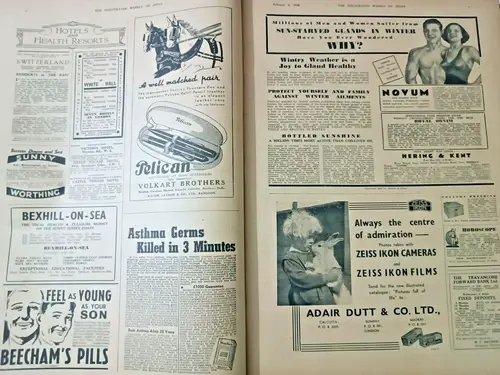 Thumbnail: THE ILLUSTRATED WEEKLY OF INDIA FEB 1938 BHUTAN, JAPAN-AJANTA ART, BOMBAY MILLIT