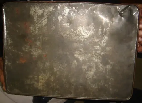Thumbnail: INDIA RARE & OLD - EMPTY TIN BOX SHIV PUJA BIG SIZE 14 '' X 10 '' X 2.1/4+ ''