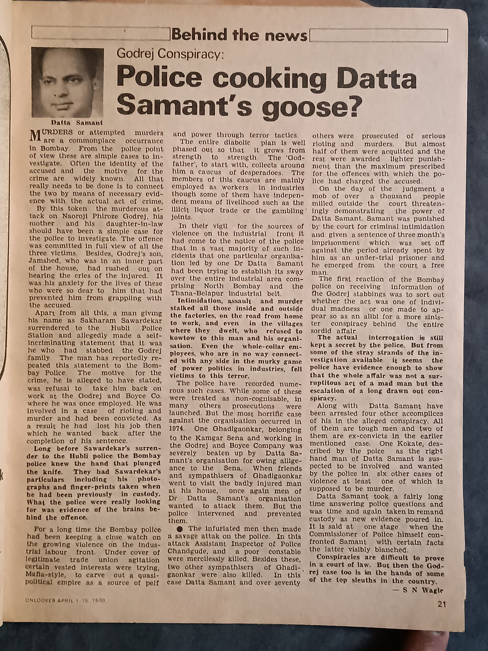 Thumbnail: VINTAGE MAGAZINE: ONLOOKER APRIL 1-15, 1979 KASHMIR, KURIEN, SEX GODDESSES MADRA
