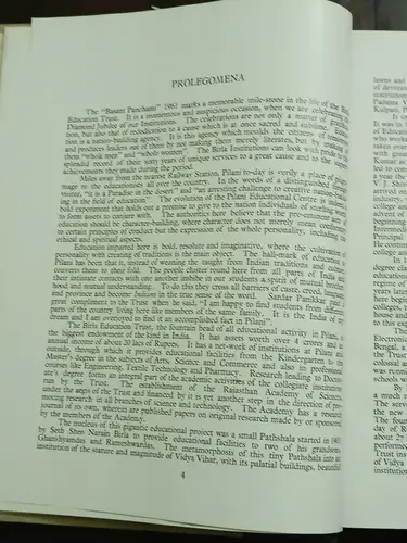 Thumbnail: DIAMOND JUBILEE SOUVENIR OF BIRLA EDUCATION TRUST PILANI INDIA 1901-1961 ENGLISH
