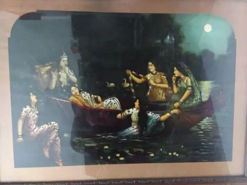 Thumbnail: VIN 1931 EMBELLISHED OLEOGRAPH KRISHNA WITH GOPIES LITHO PRINT VASUDEV H PANDYA