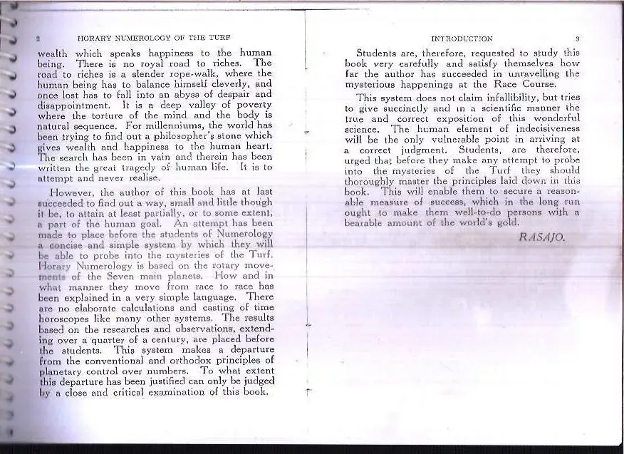 Thumbnail: HORSE RACING - HORARY NUMEROLOGY OF THE TURF - BY RASAJO - [ PHOTO COPY ]