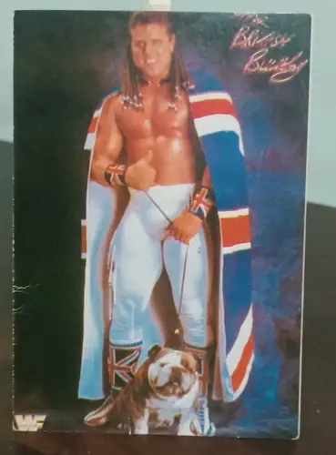 Thumbnail: INDIA PICTURE POSTCARD WWF WRESTLERS: BRITISH BULLDOG LOT OF 2 POSTCARDS W/ DATA