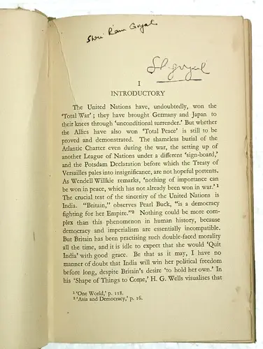 Thumbnail: INDIA 1st ED 1946 VINTAGE: GANDHIAN CONSTITUTION FOR FREE INDIA BY S. N. AGARWAL