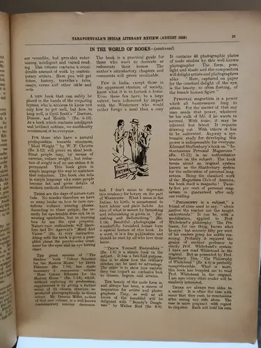 Thumbnail: INDIA VINTAGE: INDIAN LITERARY REVIEW BY TARAPOREVALA AUG 1938 ENGLISH ILLUSTRAT