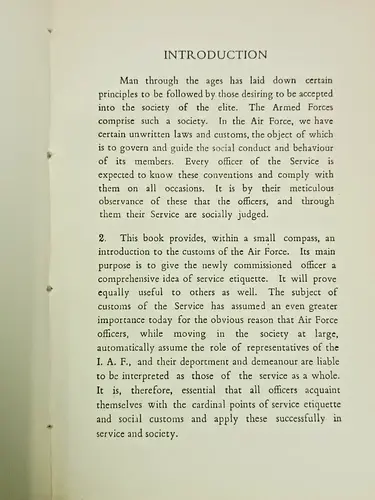 Thumbnail: INDIA RARE: AIR FORCE SOCIAL CUSTOMS 1960 UNWRITTEN LAWS OF SOCIAL & SERVICE CON