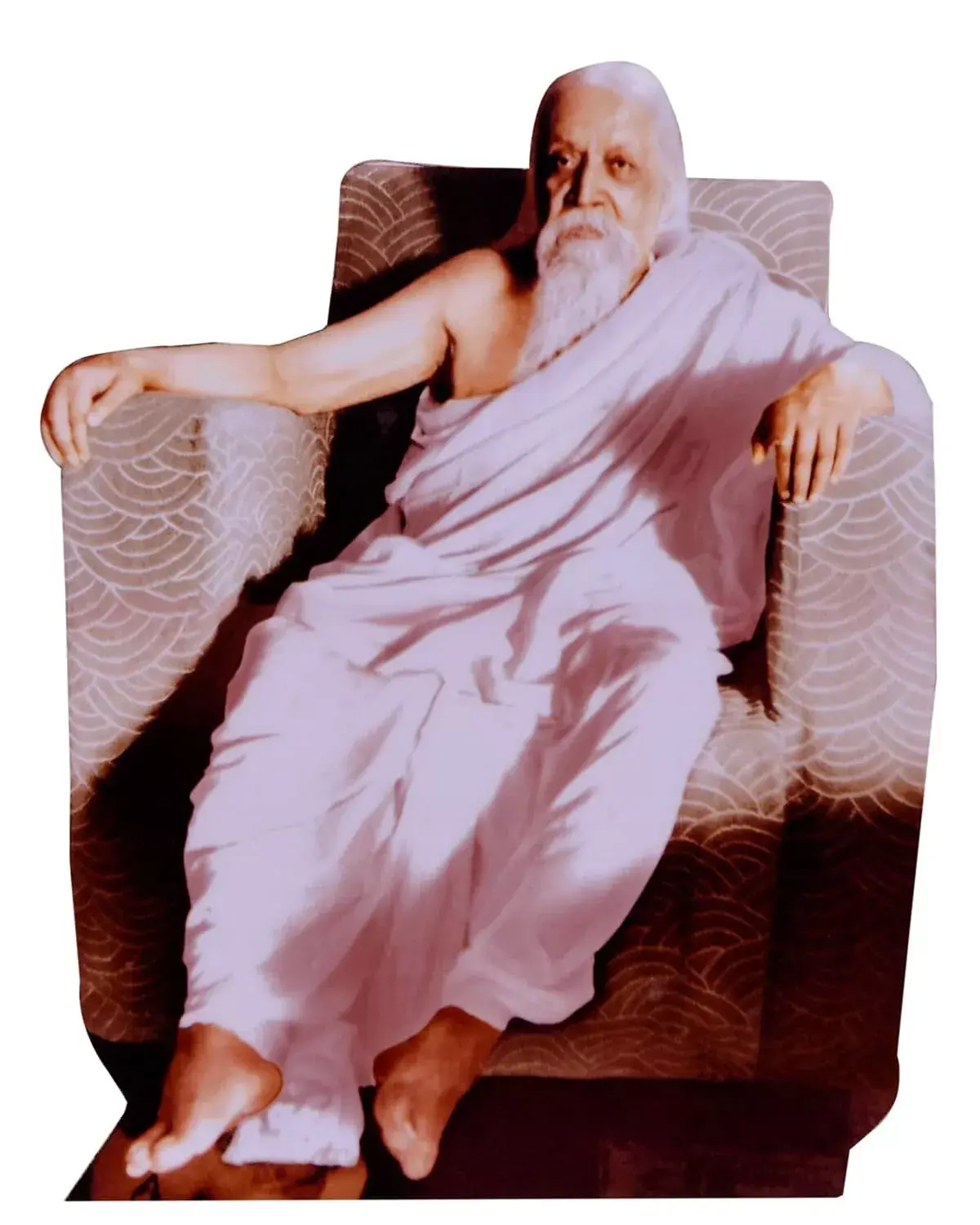 Pondicherry Sri Aurobindo Holy Blessing Wood & Plastic Photo Frame Cutout w/ STA