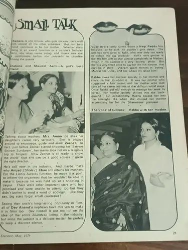 Thumbnail: INDIA FILM MAGAZINE STARDUST MAY 1976 RAJESH INTERVIEW, SIMMI, KOMILLA WIRK