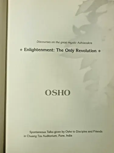Thumbnail: INDIA OSHO: ENLIGHTENMENT THE ONLY REVOLUTION DISCOURSES ON ASHTAVAKRA 1997 1st
