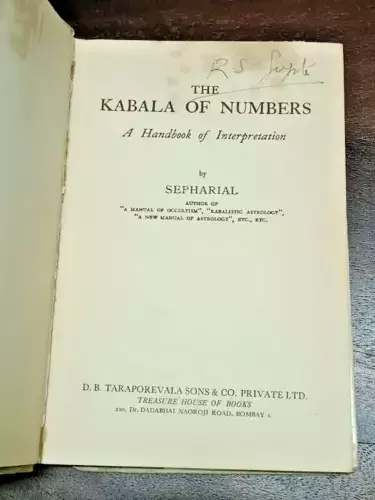 Thumbnail: INDIA VINTAGE SEPHARIAL: THE KABALA OF NUMBERS - A HANDBOOK OF INTERPRETATIONS