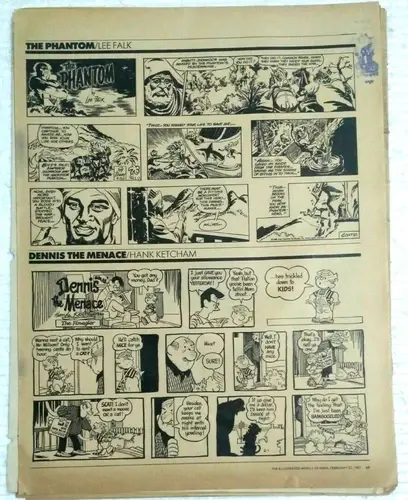 Thumbnail: INDIA ILLUSTRATED WEEKLY : THE PHANTOM BY LEE FALK COMIC STRIP  SET OF NINE 1987