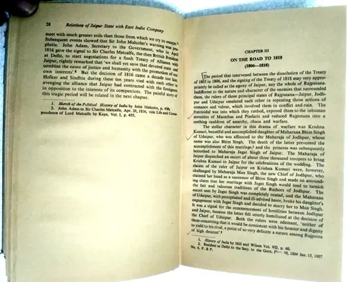 Thumbnail: VINTAGE : THE RELATIONS OF JAIPUR STATE WITH EAST INDIA COMPANY , H.C BATRA 1958