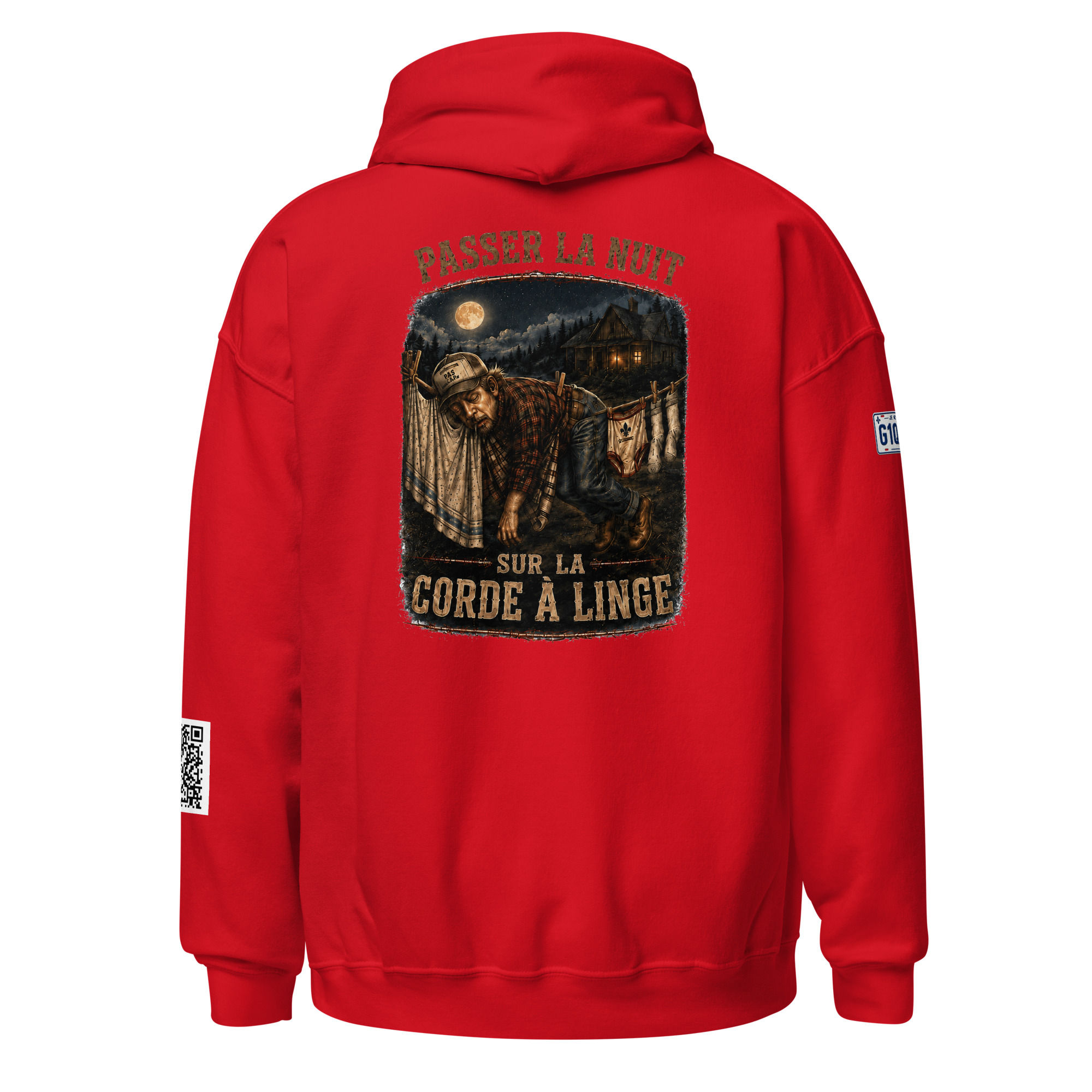 Unisex Hoodie- Passer la nuit sur la corde a linge