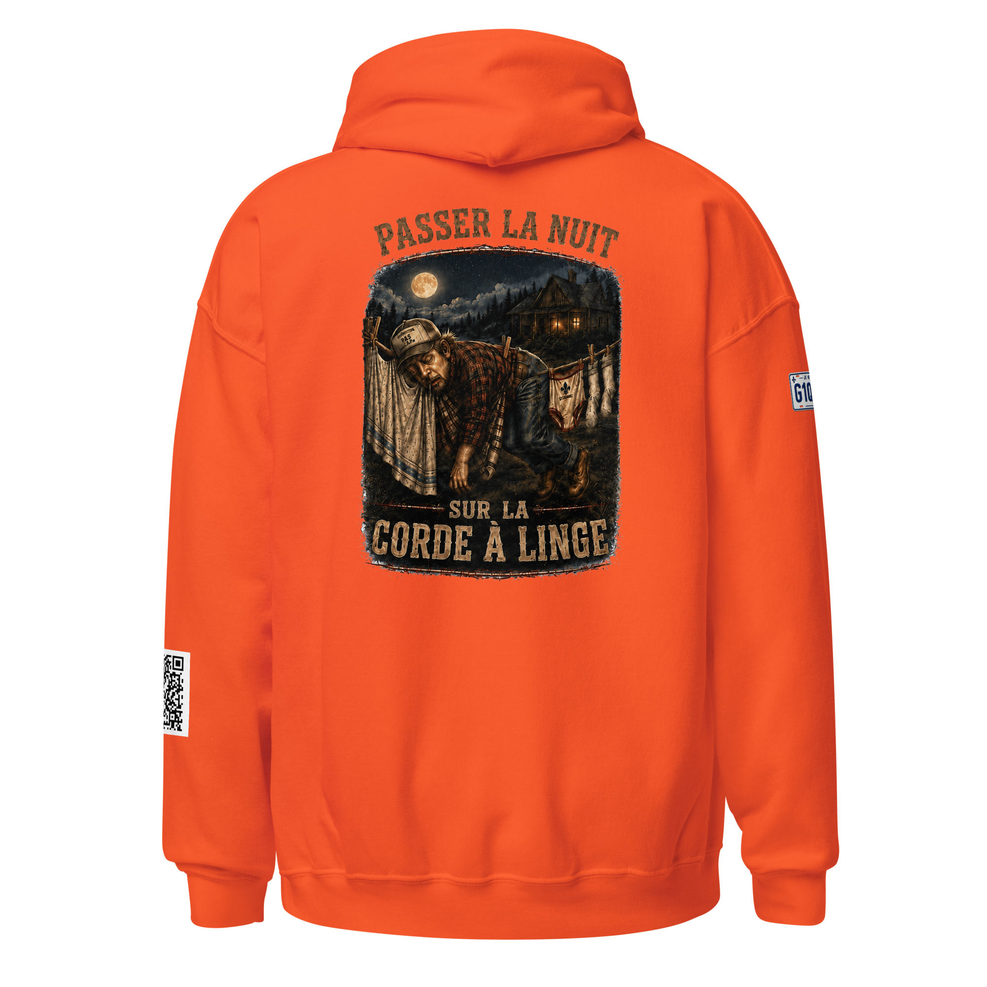 Unisex Hoodie- Passer la nuit sur la corde a linge