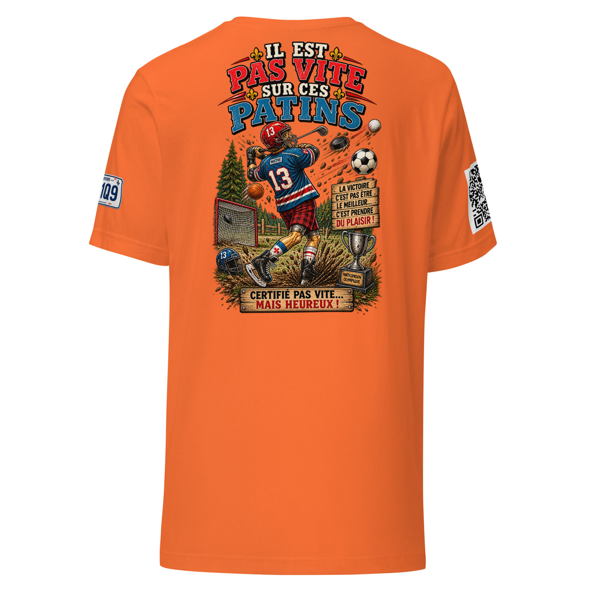 Unisex t-shirt-Il est pas vite sur ces patins