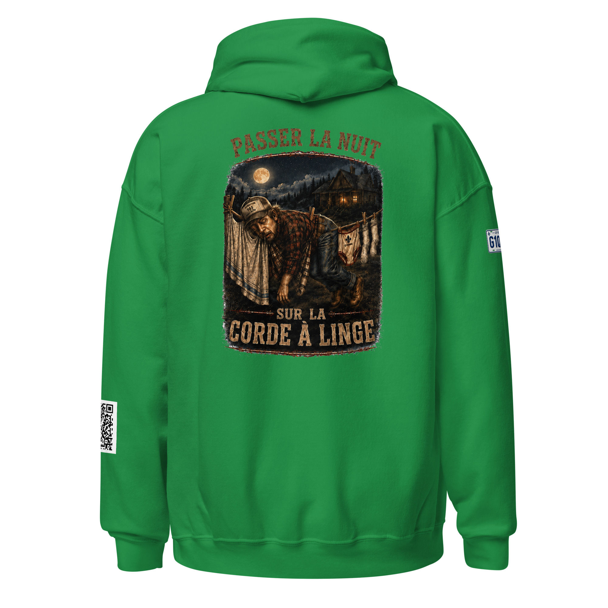 Unisex Hoodie- Passer la nuit sur la corde a linge