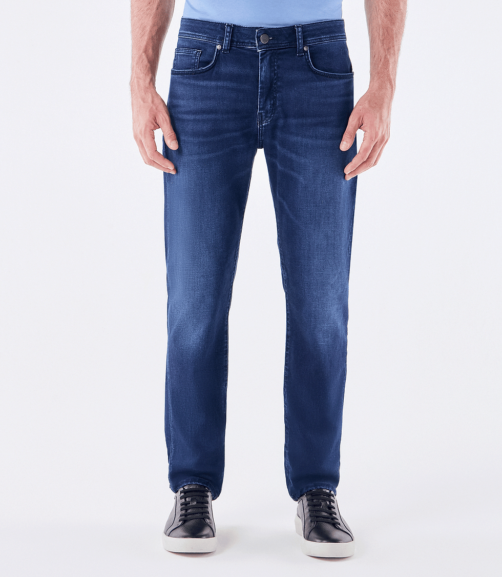 Miniatura: Calça Jeans Moletom Slim Deep Blue Azul Ricardo Almeida