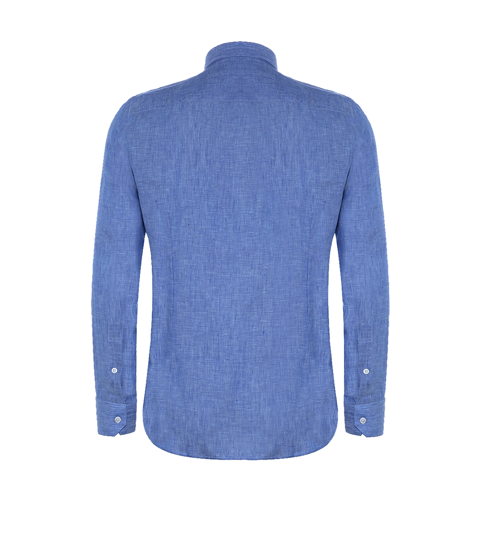 Miniatura: Linen Shirt Tailored Medium Blue Barthelemy