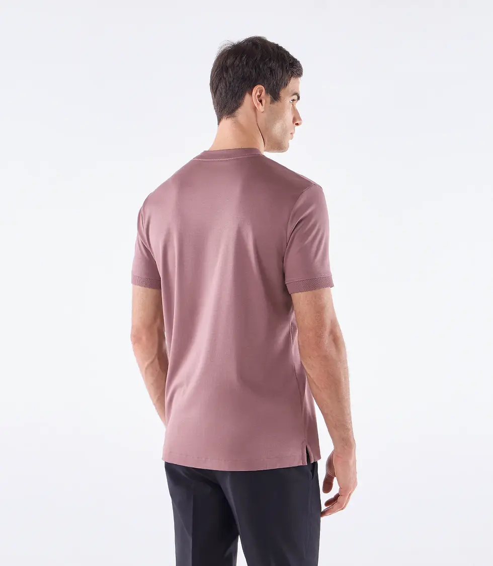 Miniatura: Camiseta Pima Interloque Gola Média Rosa Ricardo Almeida