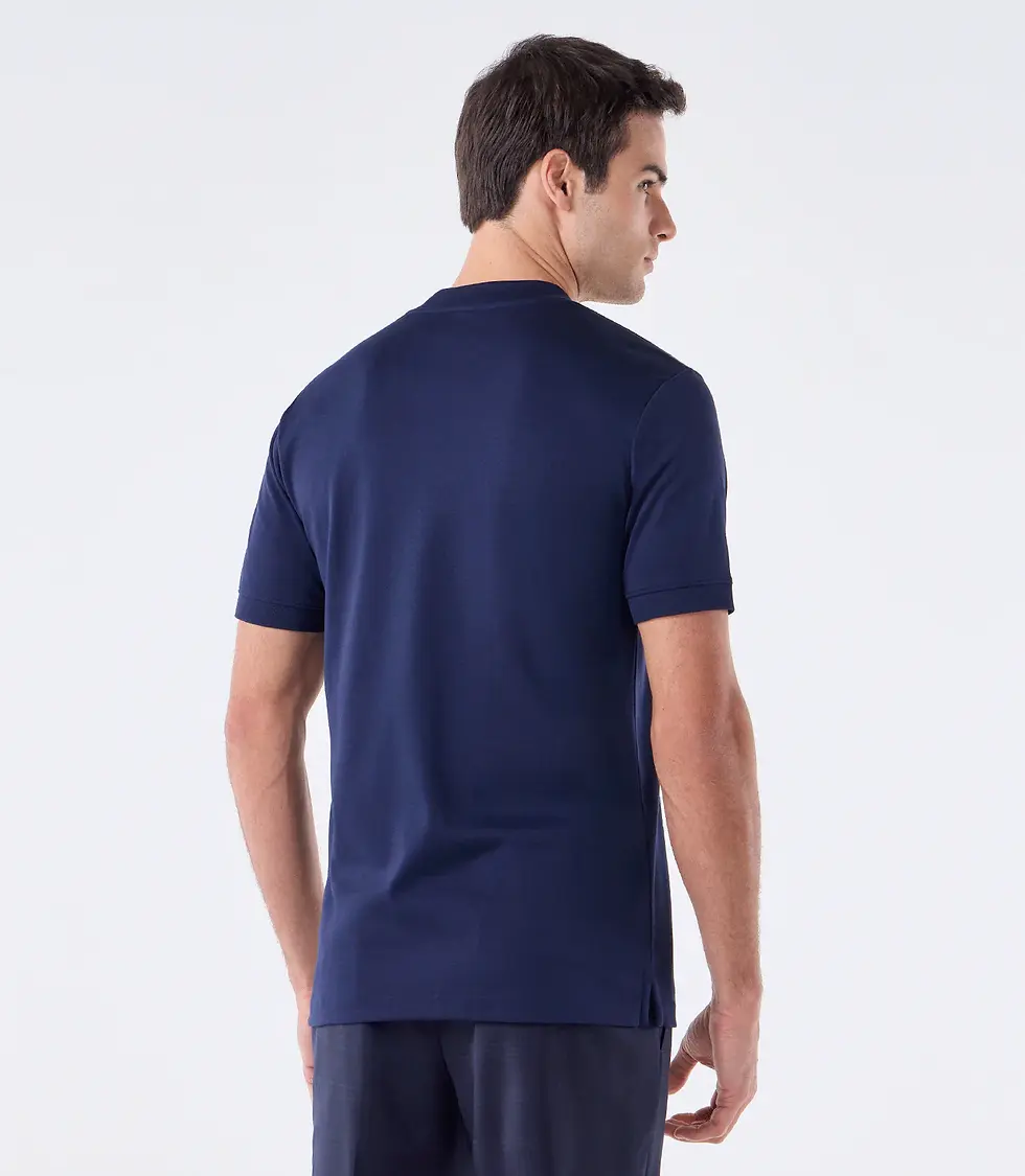 Miniatura: Camiseta Pima Interloque Gola Média Azul Ricardo Almeida