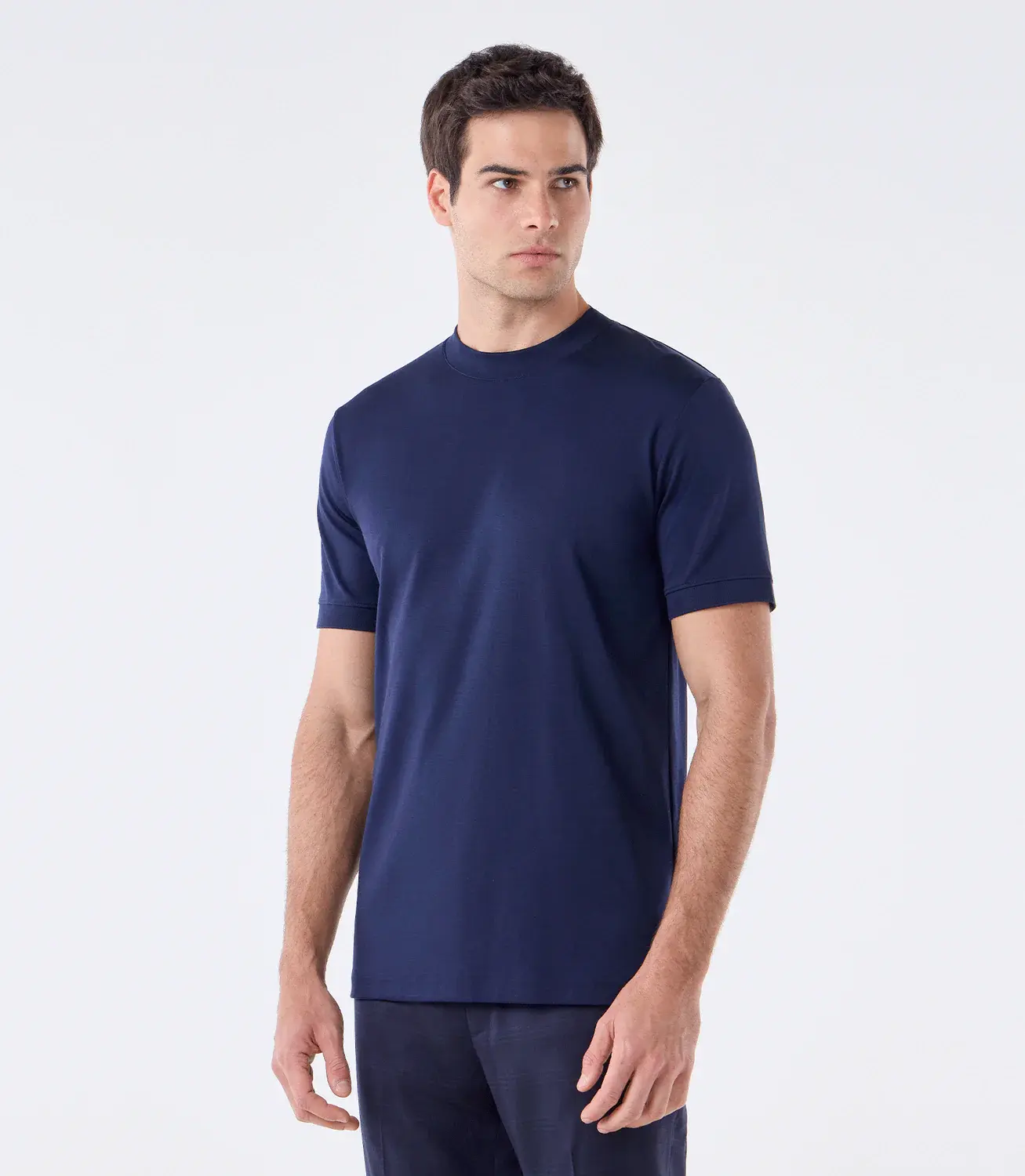 Camiseta Pima Interloque Gola Média Azul Ricardo Almeida