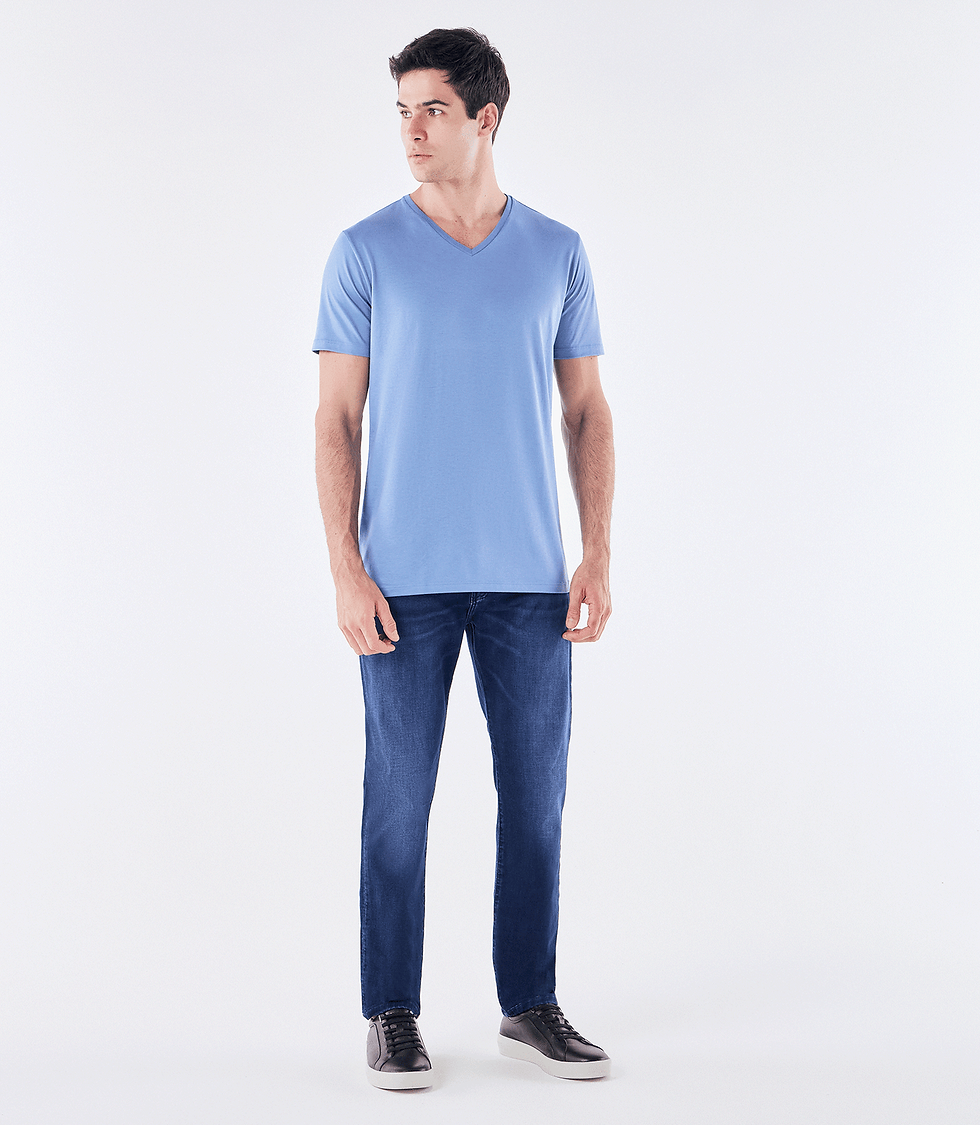 Miniatura: Calça Jeans Moletom Slim Deep Blue Azul Ricardo Almeida